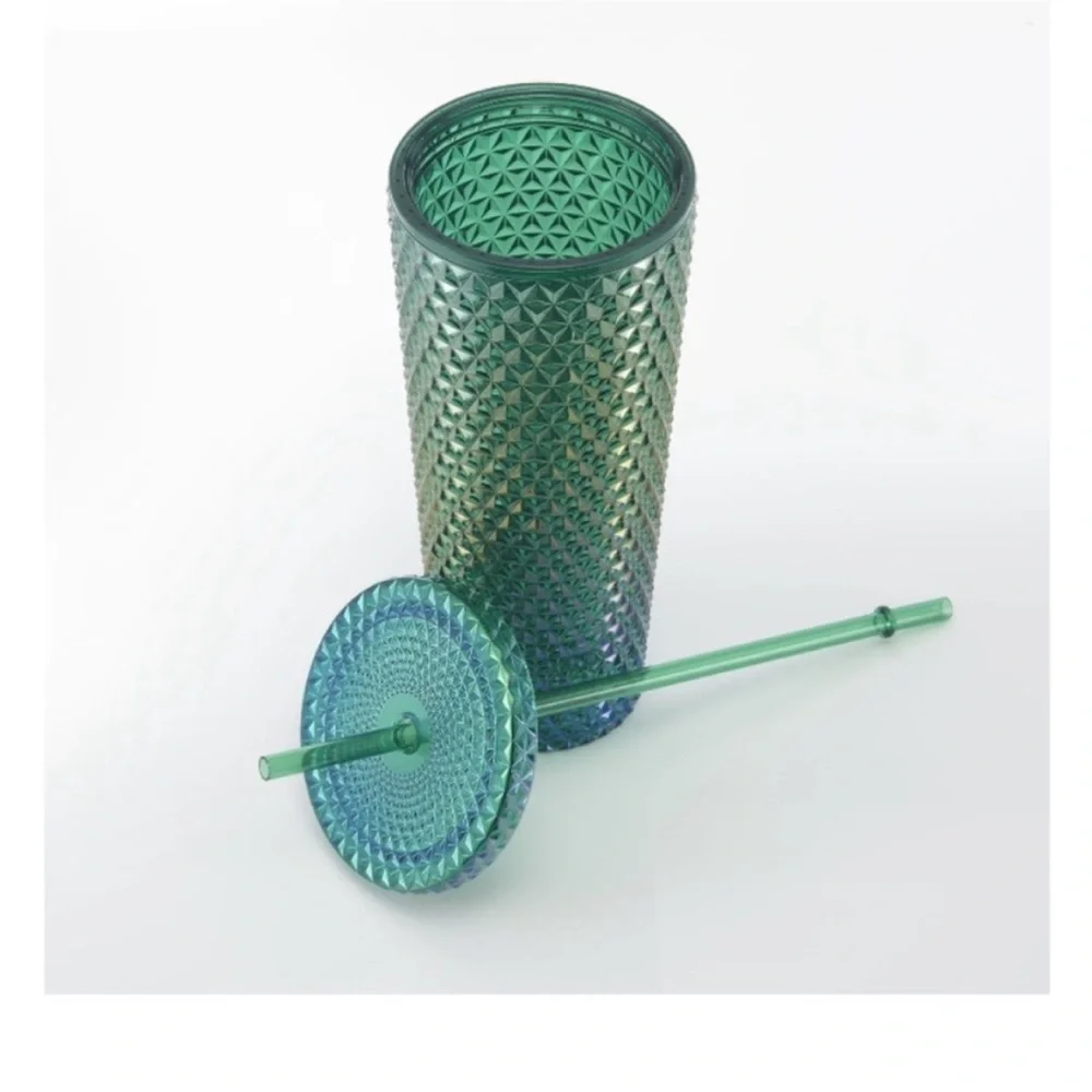 Holiday time iridescent green 26 fl oz drinking‎ tumbler new